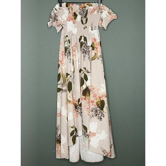 L'atiste Women's Small Floral Off-the-Shoulder Smocked High-Low Dress Easter - Picture 6 of 15